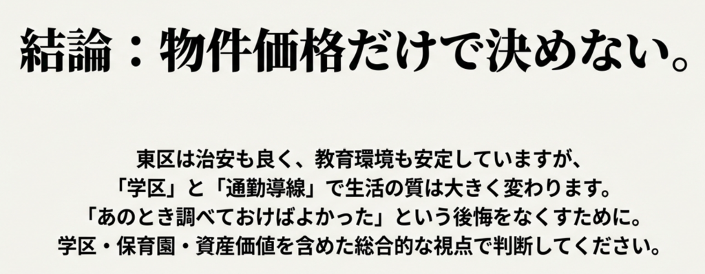 物件価格だけで決めない