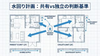 愛知の二世帯住宅の水回り計画。キッチン・風呂・トイレの共有vs独立の判断基準