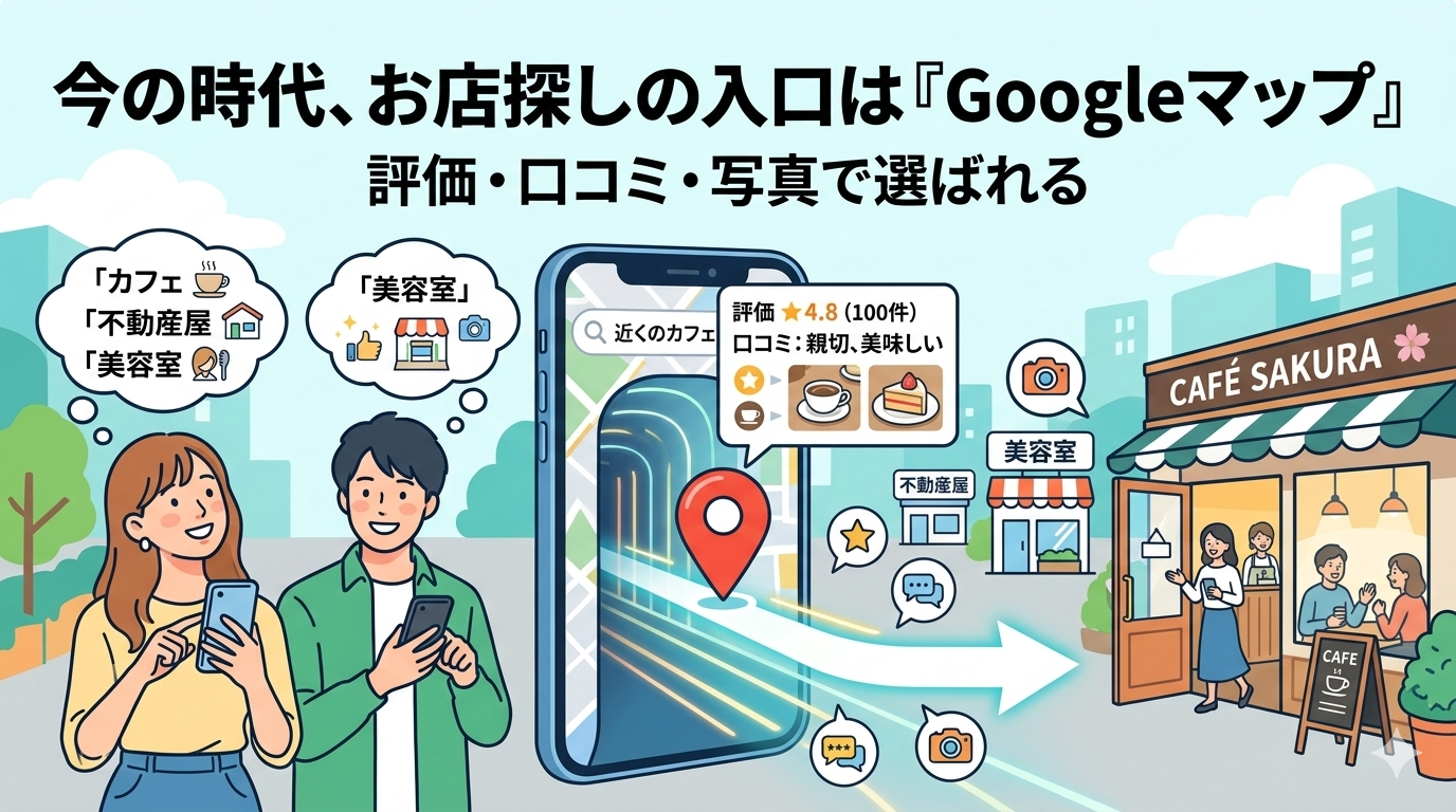 今の時代、まず検索されるのはGoogleマップ