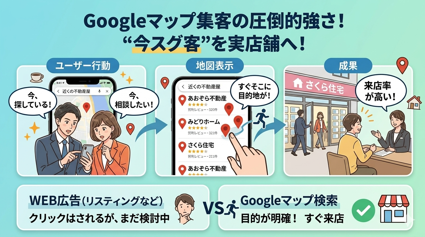 Google mapで来店が増える理由