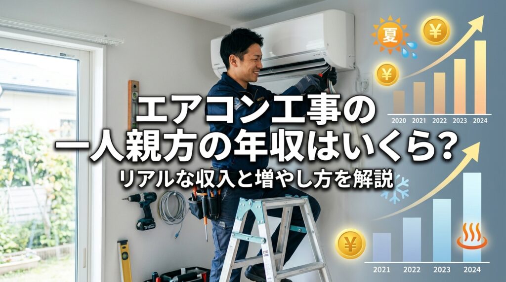 エアコン工事の一人親方の年収はいくら？リアルな収入と増やし方を解説