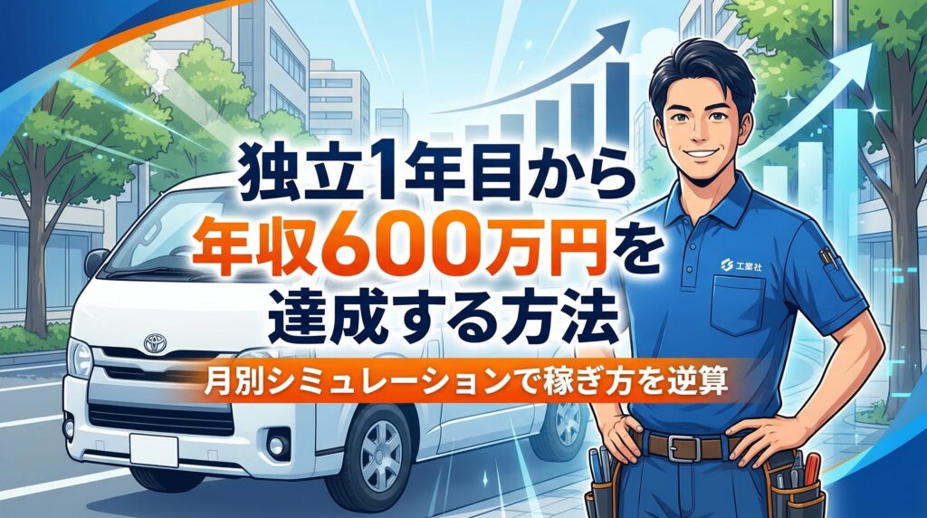 エアコン工事で独立1年目から年収600万円を達成する方法｜月別シミュレーションで逆算
