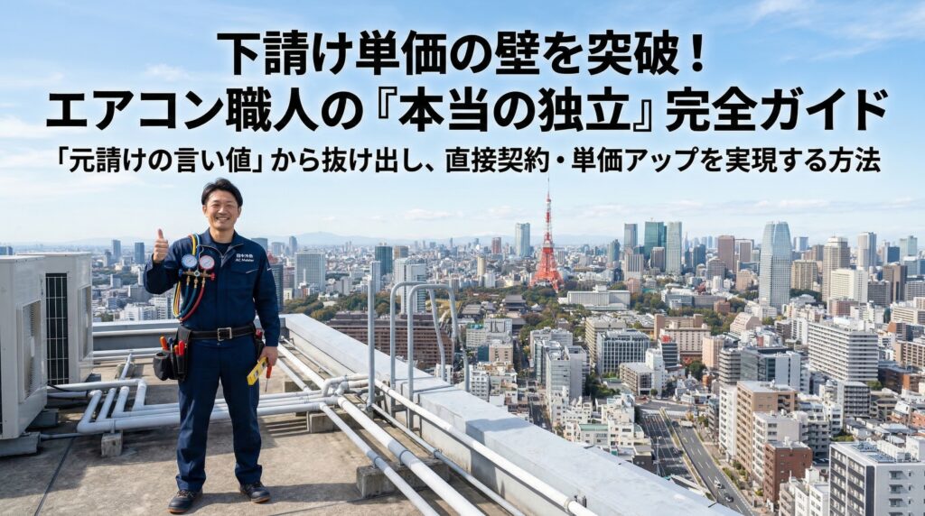 【エアコン職人向け】元請けの言い値から脱却する方法｜直接契約・単価アップを実現するステップ