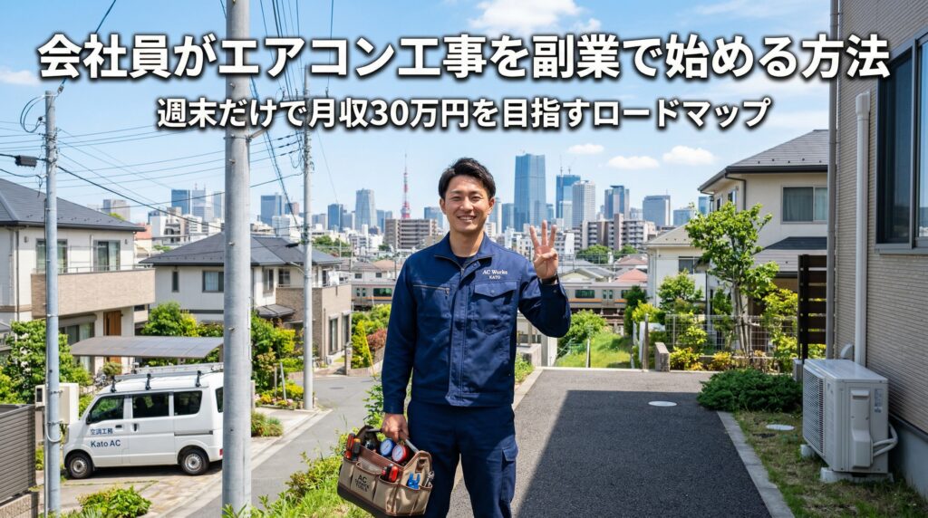 会社員がエアコン工事を副業で始める方法｜週末だけで月収30万円を目指すロードマップ
