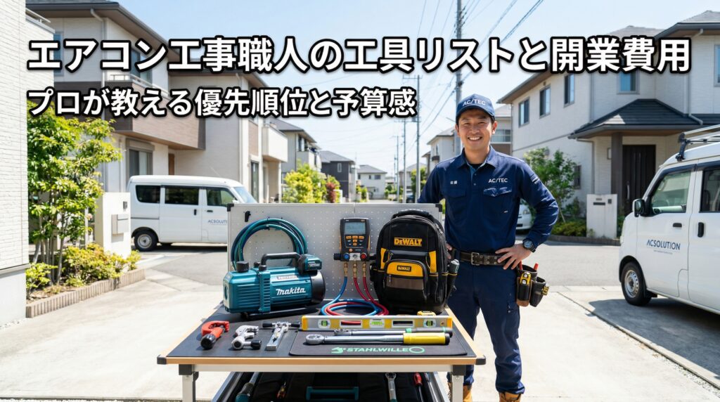 【独立準備】エアコン工事職人の工具リストと開業費用シミュレーション｜プロが教える優先順位と予算感