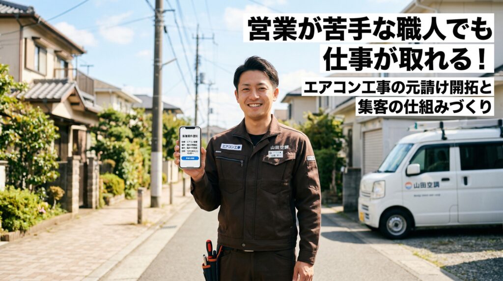営業が苦手な職人でも仕事が取れる｜エアコン工事の元請け開拓と集客の仕組みづくり