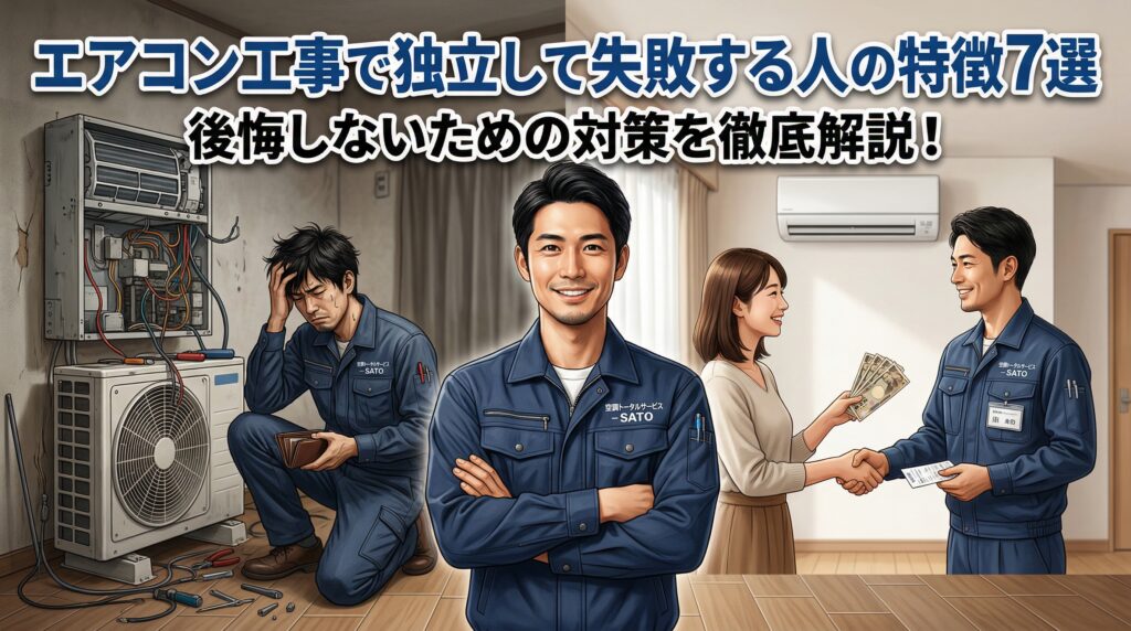 エアコン工事で独立して失敗する人の特徴7選｜後悔しないための対策