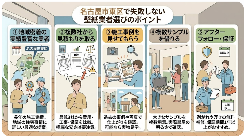 名古屋市東区で壁紙・クロス張り替えするなら、この業者選びのコツ！