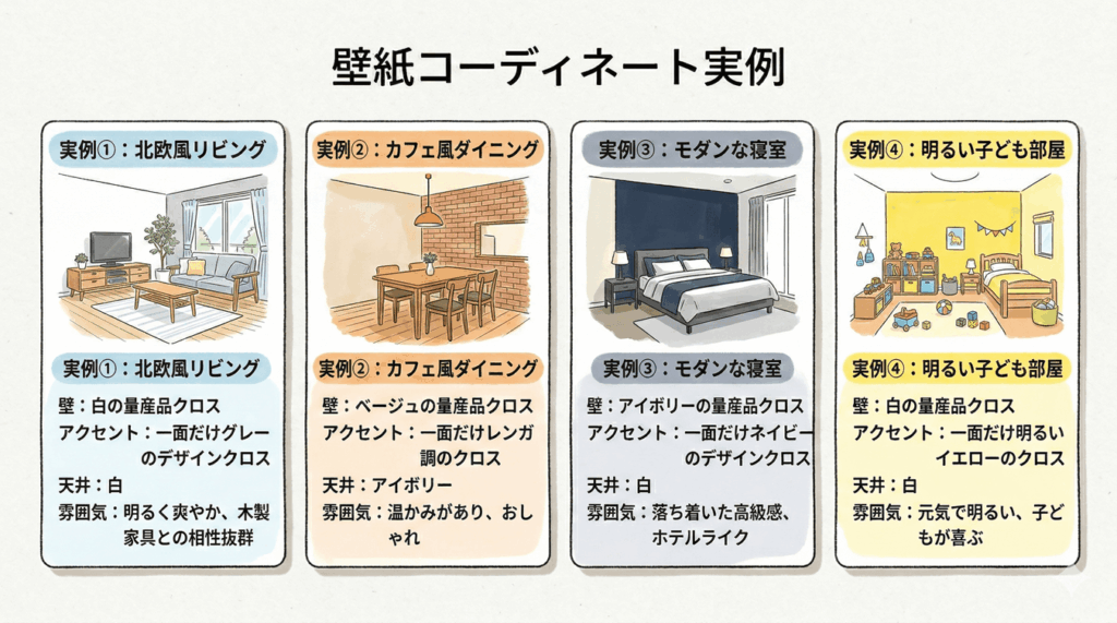 おしゃれな部屋にするための壁紙コーディネート実例