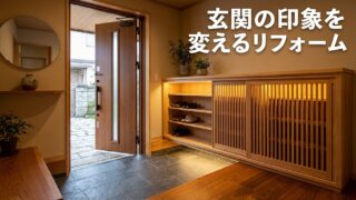 玄関の印象を変える！名古屋市東区の玄関ドア・収納リフォーム