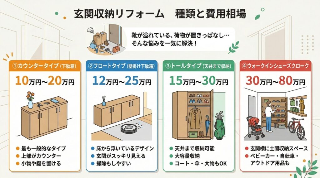 玄関収納リフォームの種類と費用相場