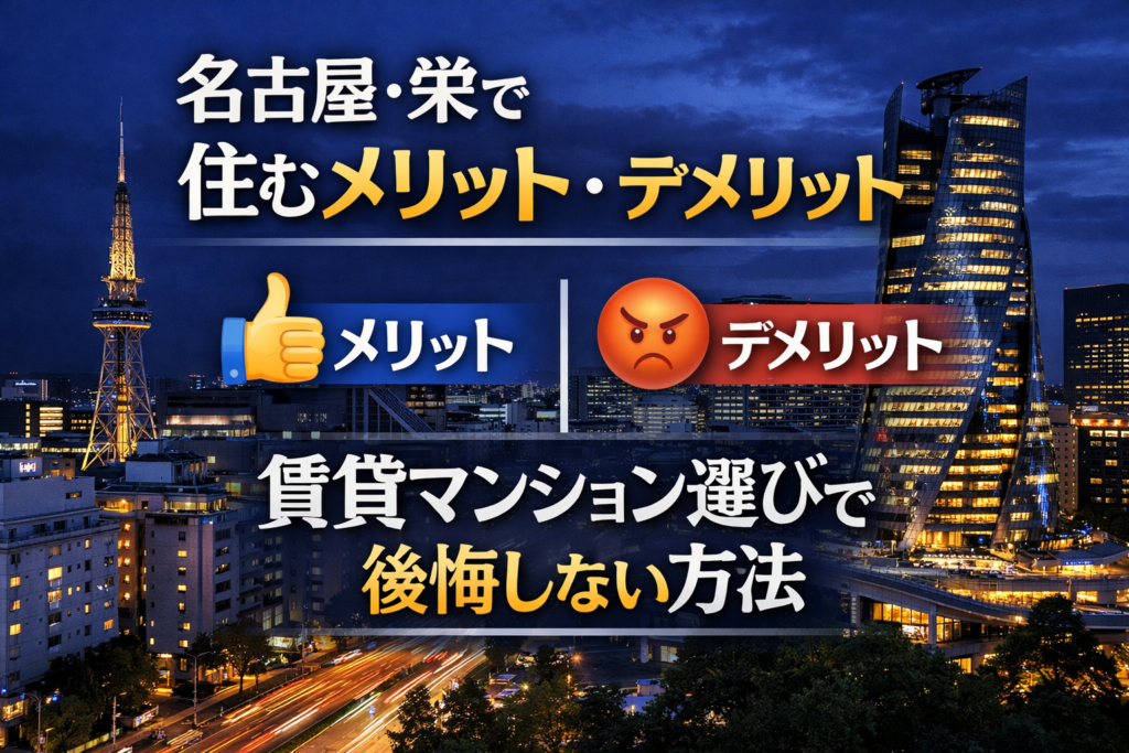 名古屋・栄で住むメリット・デメリット｜賃貸マンション選びで後悔しない方法