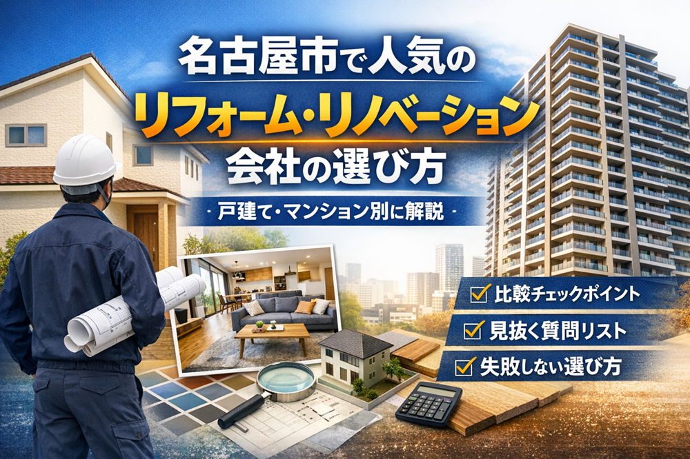 名古屋市で人気のリフォーム・リノベーション会社の選び方｜戸建て・マンション別に解説