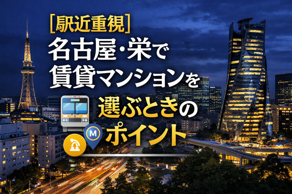【駅近重視】名古屋・栄で賃貸マンションを選ぶときのポイント