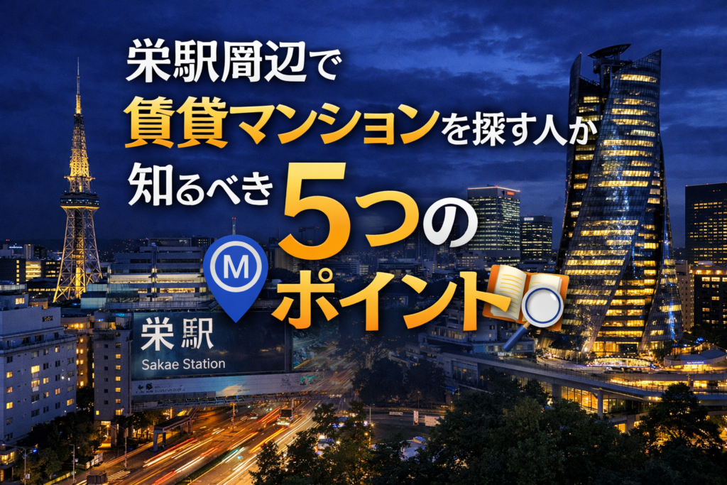 栄駅周辺で賃貸マンションを探す人が知るべき5つのポイント