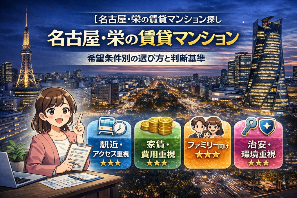 名古屋・栄の賃貸マンション探し｜希望条件別の選び方と判断基準