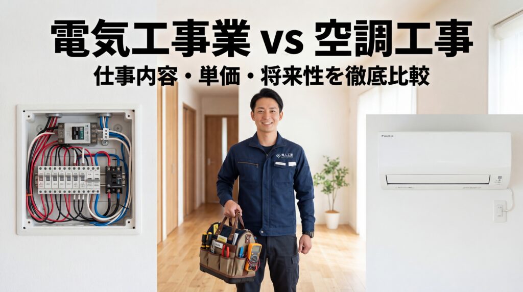 電気工事業と空調工事の違いとは？仕事内容と将来性を解説