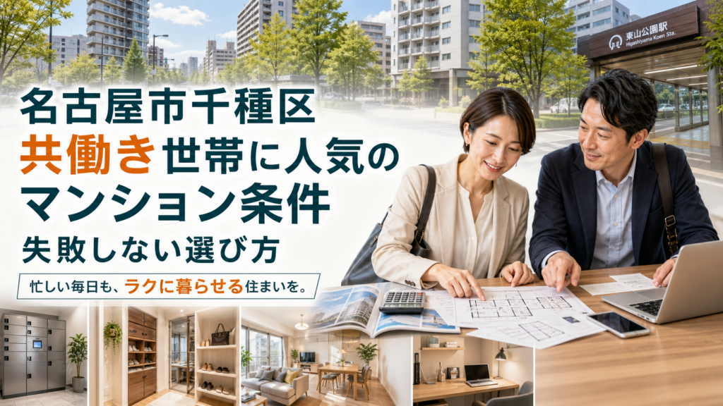 名古屋市千種区で共働き世帯に人気のマンション条件とは？失敗しない選び方ガイド