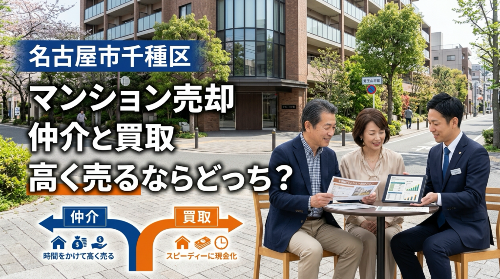 名古屋市千種区のマンション売却｜仲介と買取の違いを徹底比較！高く売るならどっち？