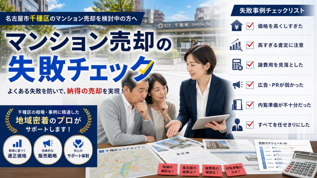 マンション売却でよくある失敗事例まとめ｜名古屋市千種区で後悔しない対策