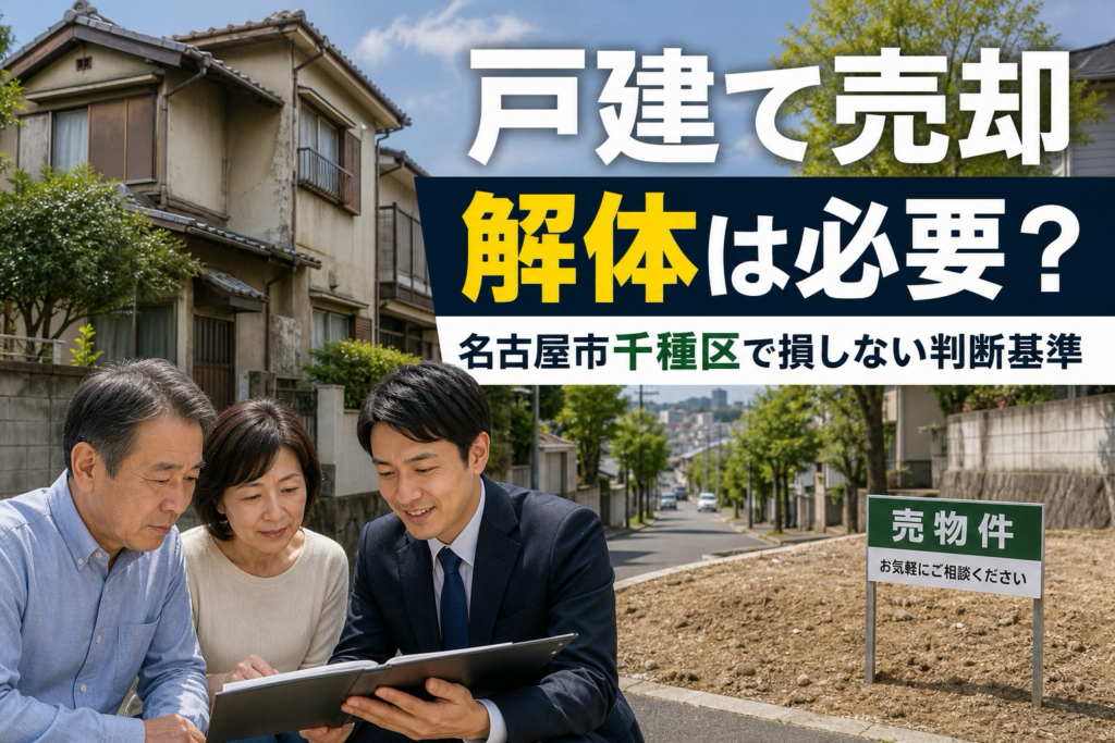 戸建て売却で解体は必要？名古屋市千種区で損しない判断基準と費用相場