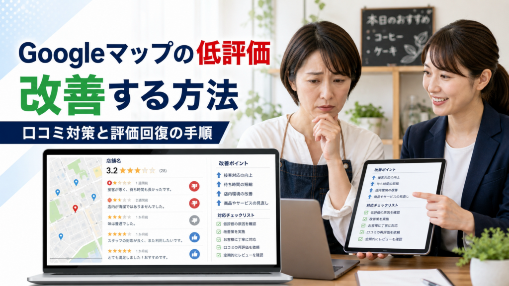 Googleマップの低評価を改善する方法｜口コミ対策と評価回復の手順
