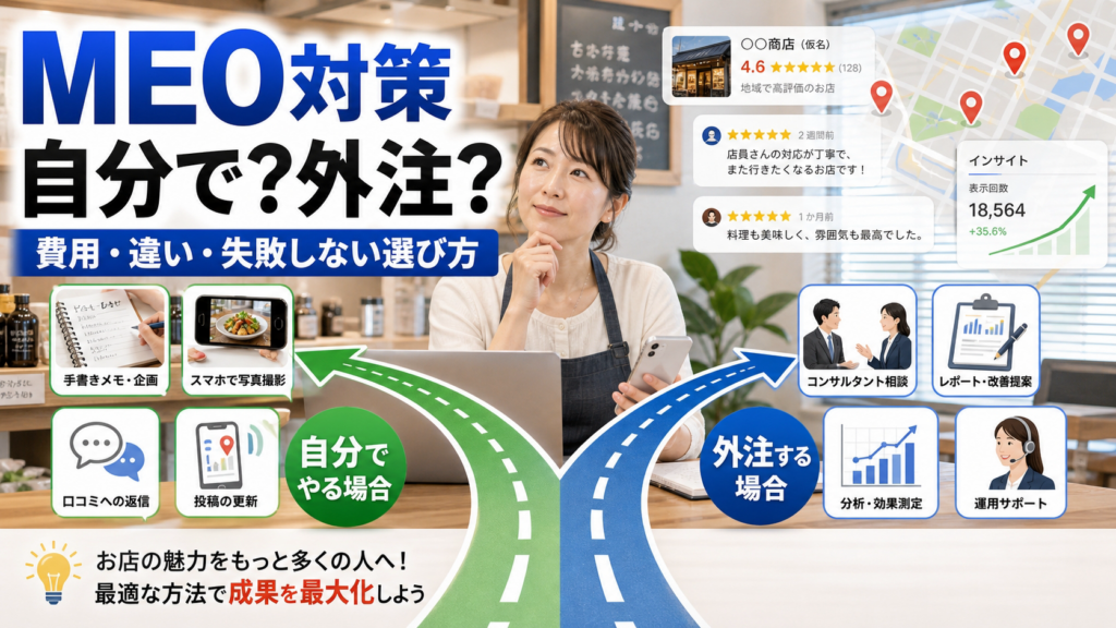 MEO対策は自分でできる？外注との違い・費用・失敗しない選び方
