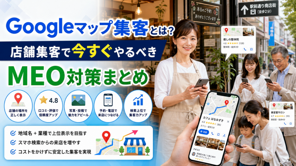 Googleマップ集客とは？店舗集客で今すぐやるべきMEO対策まとめ