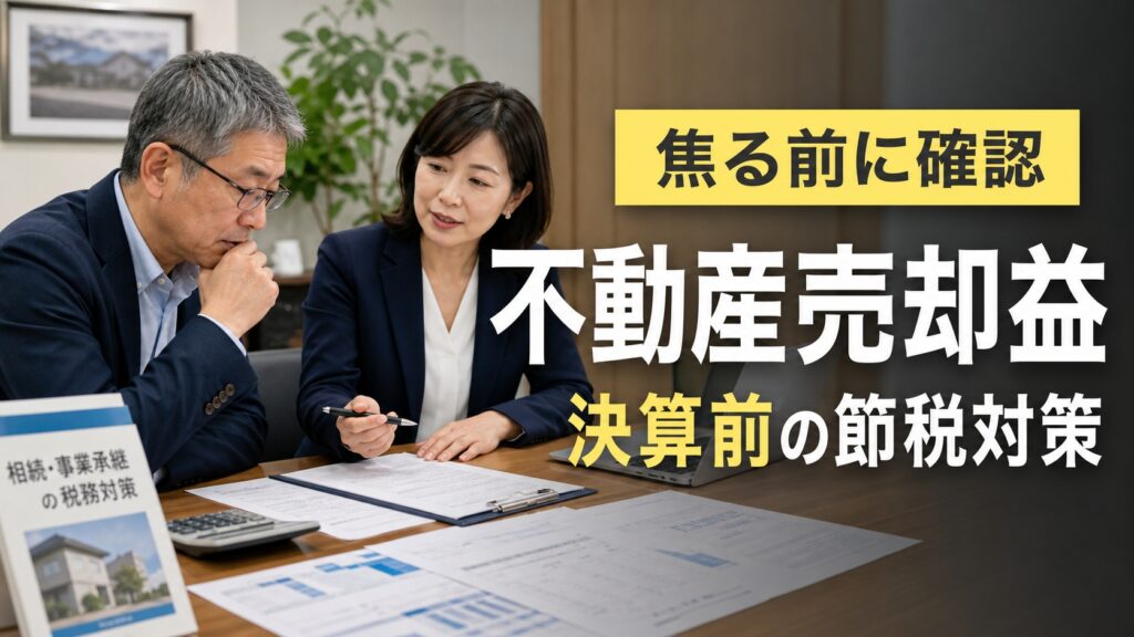 不動産売却益が出たらどうする？会社の決算前に考えたい節税対策をわかりやすく解説