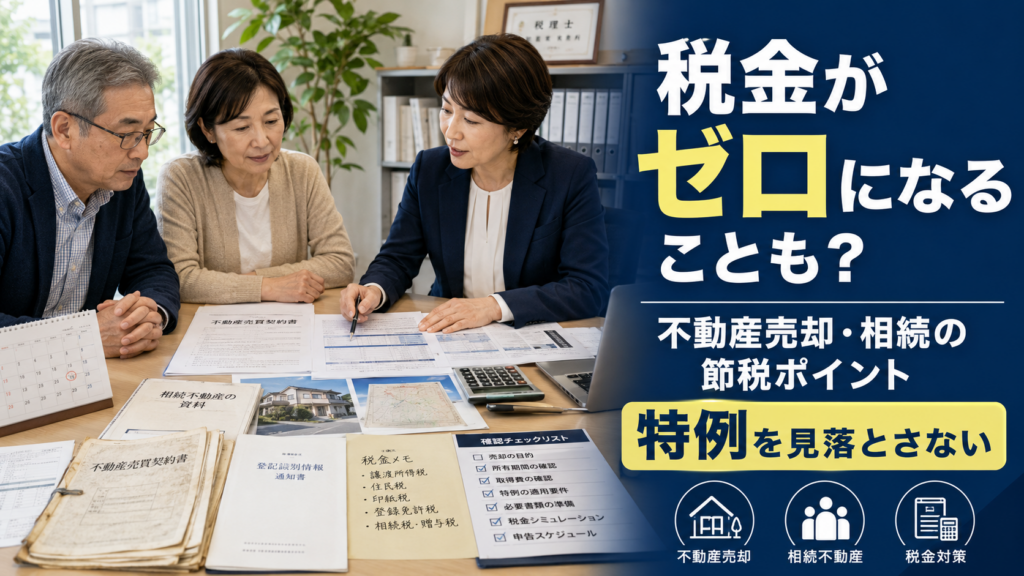不動産売却で税金がゼロになることも？マイホーム売却・相続不動産で見落としたくない節税ポイント