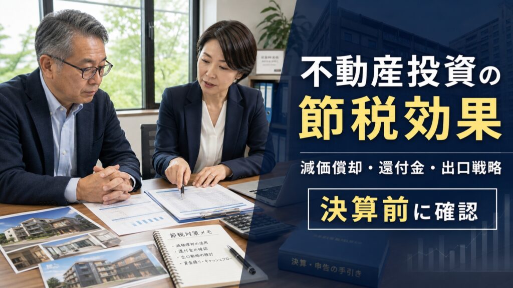 決算前に知っておきたい不動産投資の節税効果。減価償却・還付金・出口戦略まで整理