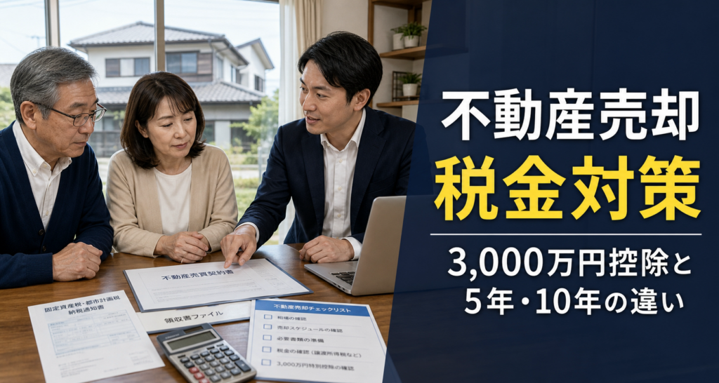 不動産売却の税金対策をわかりやすく整理。3,000万円控除と5年・10年の違い