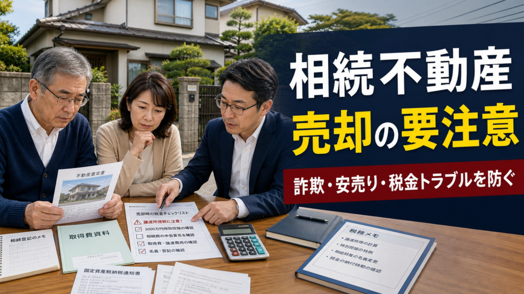 【要注意】相続した不動産の売却で騙されないために｜詐欺・安売り・税金トラブルを防ぐポイント