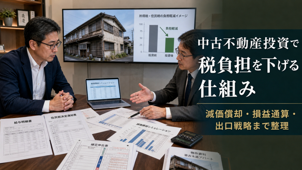 中古不動産投資で所得税と住民税をゼロに近づける仕組みと注意点