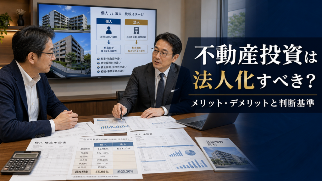 不動産投資は法人化すべき？法人設立のメリット・デメリットと判断基準を解説