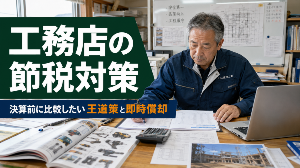 工務店の節税対策は何が正解？決算前に比較したい王道策と即時償却