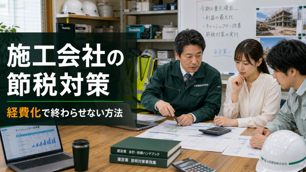施工会社が利益の出た年に考えたい節税対策｜経費化だけで終わらせない方法