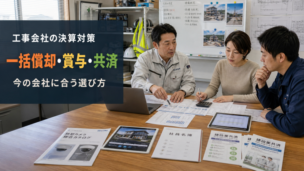 工事会社の決算前に考えたい一括償却｜設備・賞与・共済との比較ポイント