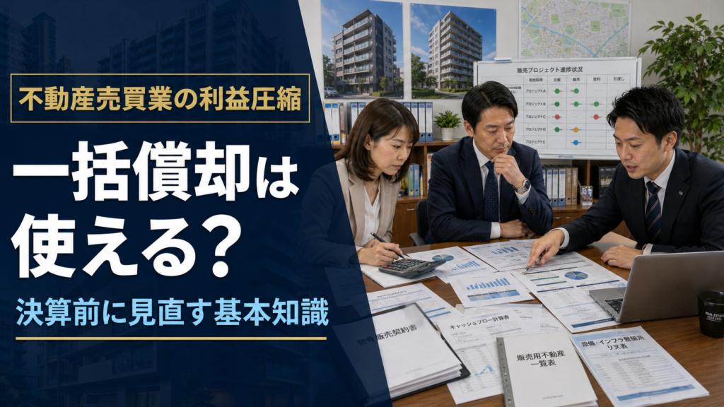不動産売買業の利益圧縮に一括償却は使える？決算前に見直したい基本知識