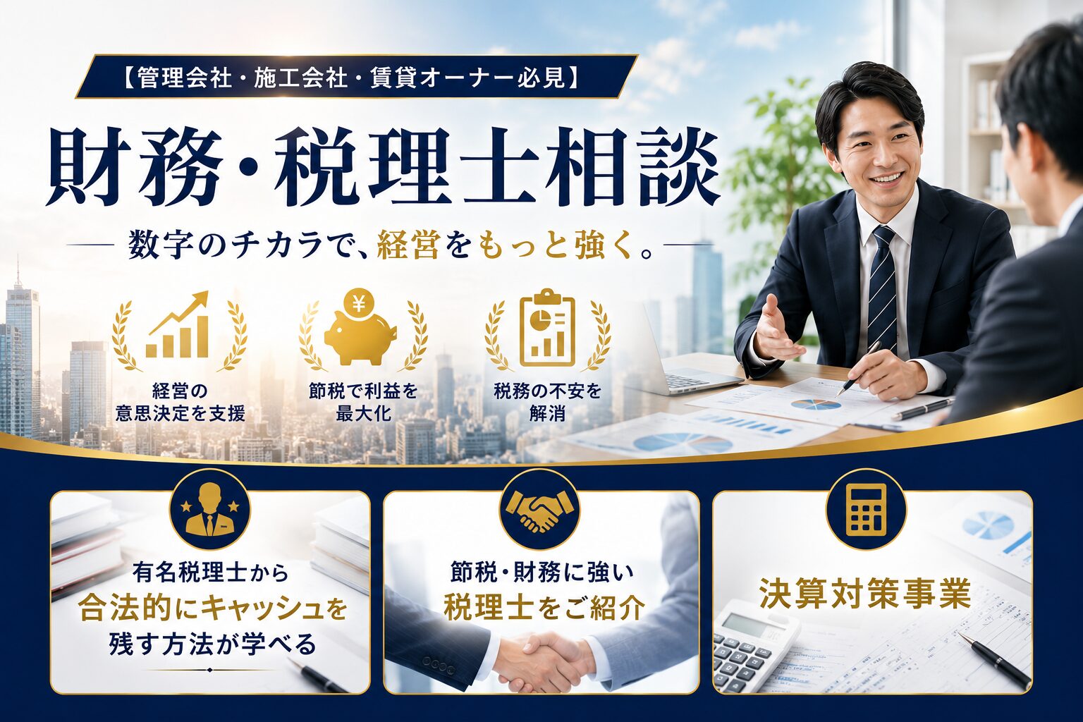 財務戦略・税理士見直し｜管理会社・施工会社・賃貸オーナー向け