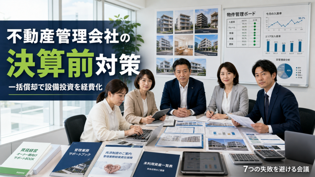 不動産管理会社の決算前対策｜一括償却で設備投資を経費化する考え方