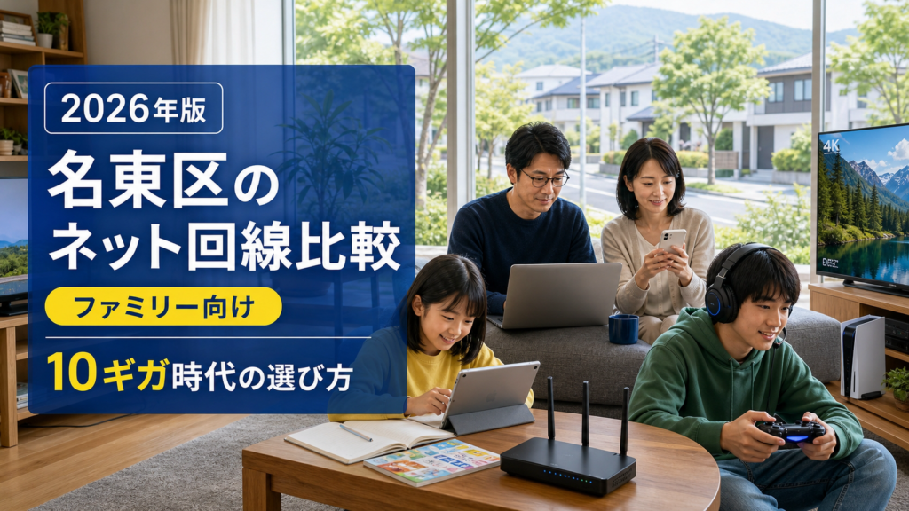 【2026年版】名古屋市名東区のネット回線おすすめ比較｜ファミリー向けに解説