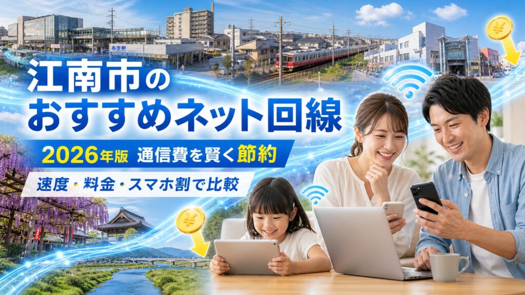 【2026年版】江南市のおすすめインターネット回線比較｜通信費を節約したい方へ