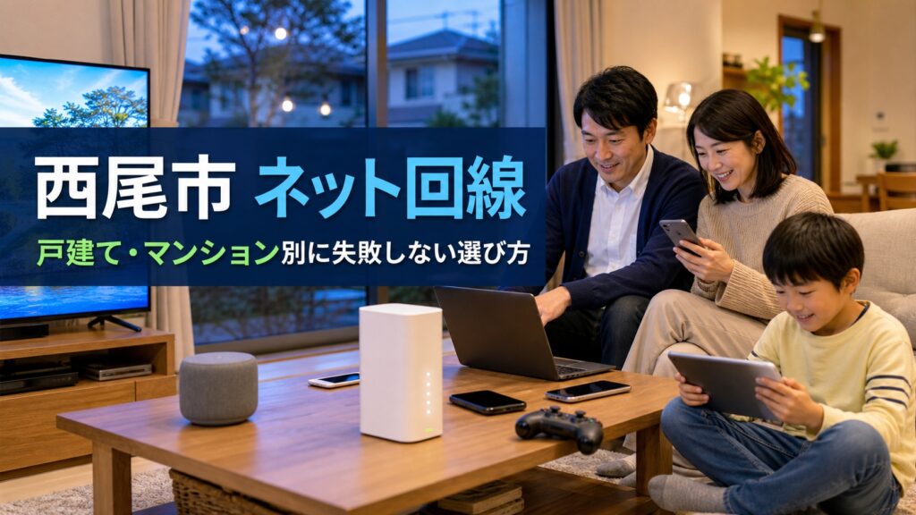【2026年版】西尾市でおすすめのインターネット回線｜戸建て・マンション別比較