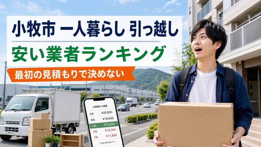 小牧市の安い引っ越し業者ランキング｜一人暮らし向けおすすめ
