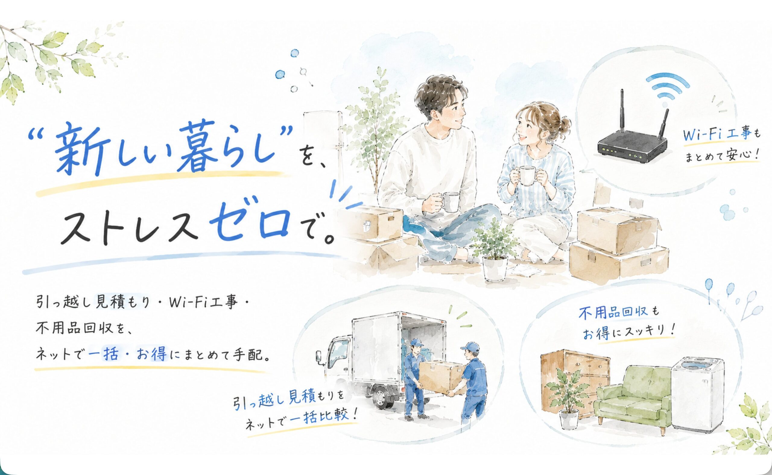 名古屋・愛知の引っ越し・Wi-Fiネット工事・不用品回収|まとめて手配でお得に新生活