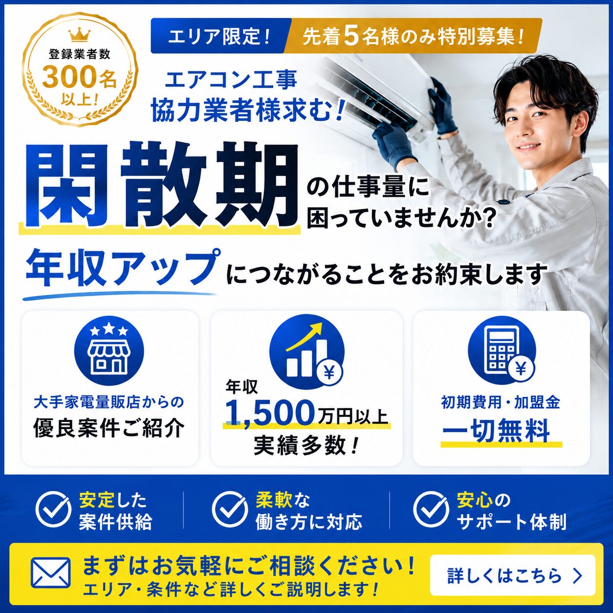 エアコン工事の案件紹介パートナー募集
