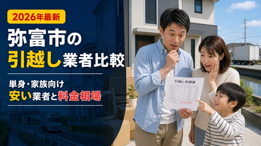 【2026年最新】弥富市の引越し業者比較｜単身・家族向け安い業者と料金相場