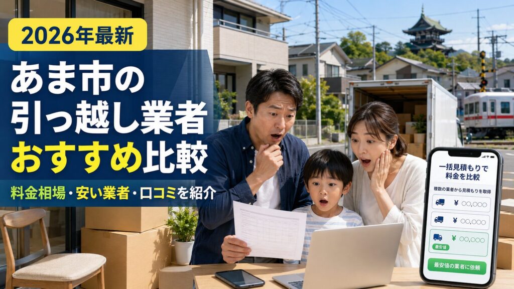 【2026年最新】あま市の引っ越し業者おすすめ比較 料金相場・安い業者・口コミを紹介