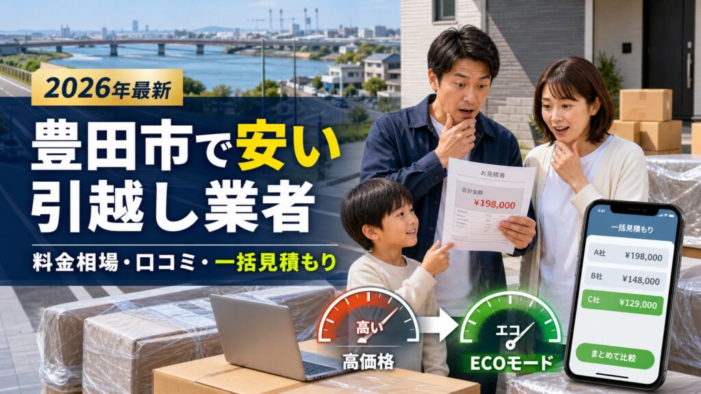 【2026年最新】豊田市で安い引越し業者おすすめランキング｜料金相場・口コミ・一括見積もり
